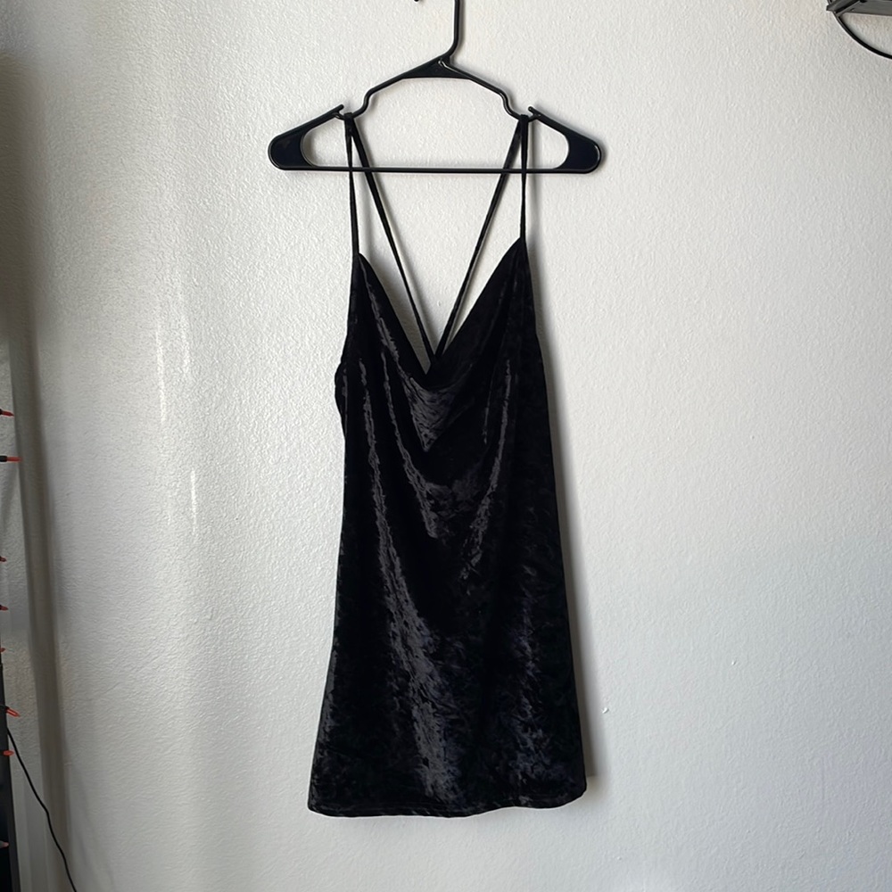 Disturbia BITTEN COWL NECK MINI VELOUR DRESS
